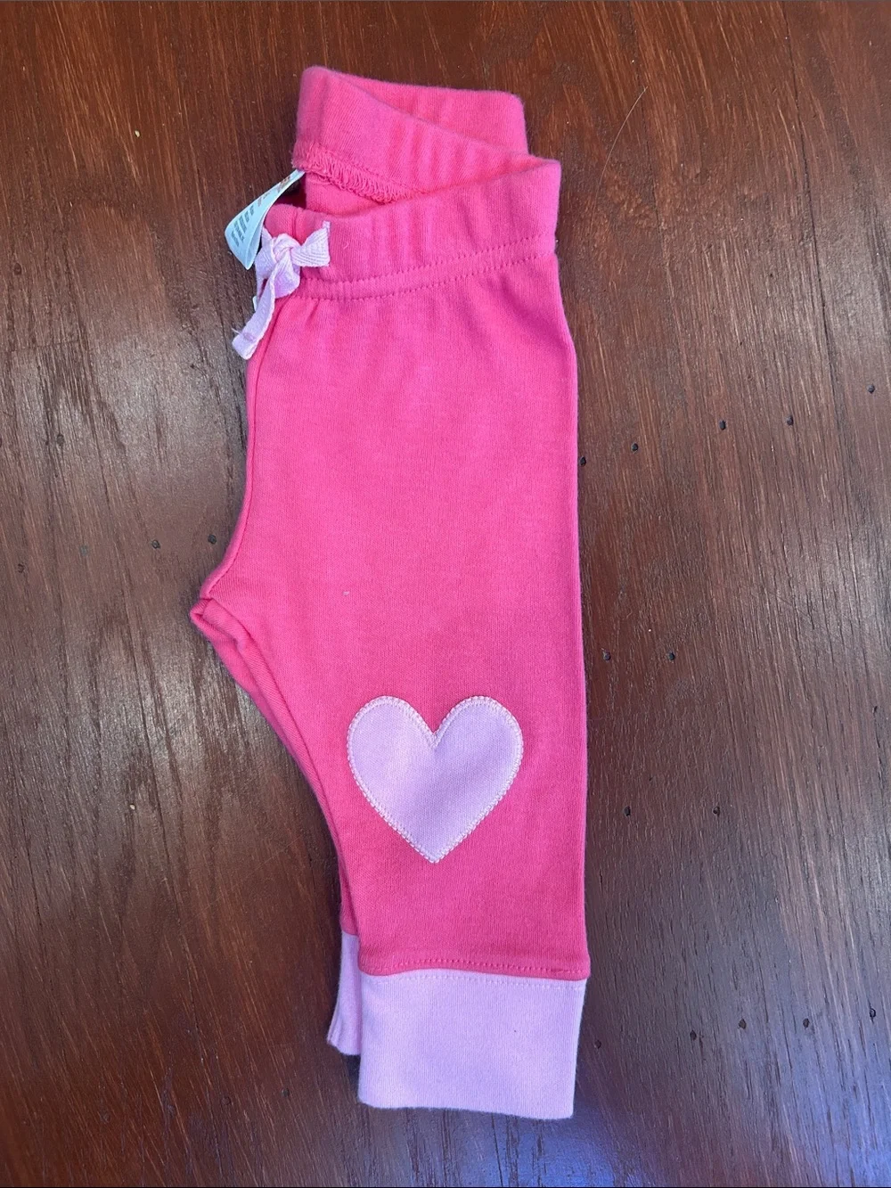 Gymboree Hot Pink Leggings with Light Pink Heart Knee Patches